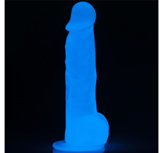 Dildo led giętkie duży penis podświetlany 21,5 cm